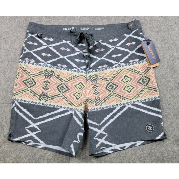 Roark Other - Roark Board Shorts Mens 30 Gray Yellow Geometric The Chiller Beni Outdoor Active